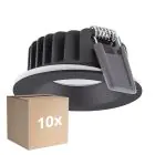 Flerpack 10x Ledvance LED Spot Air Fix Aluminium Svart 6W 480lm 36D - 927 Extra Varm Vit | Utskärning   68mm - IP65 - Bästa färgåtergivning - Dimbar