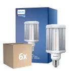Flerpack 6x Philips TrueForce LED E27 HPL Klar 42W 6000lm 360D - 840 Kallvit | Ersättare 125W
