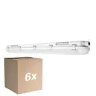 Flerpack 6x Ledvance LED Allmänbruksarmatur Vattentät Fukttät 32W 4400lm - 865 Dagsljus | 120cm 