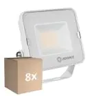 Flerpack 8x Ledvance LED Strålkastare Kompakt Vit 20W 2000lm 100D - 840 Kallvit | IP65 - Symmetrisk 
