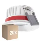 Flerpack 20x Ledvance LED Spot Fire Rated Aluminium Vit 8W 640lm 36D - 927 Extra Varm Vit | Utskärning   68mm - IP65 - Bästa färgåtergivning - Dimbar
