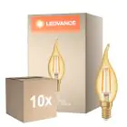 Flerpack 10x Ledvance Vintage 1906 LED E14 Kronljus Guld 2.5W 220lm - 824 Extra Varm Vit | Ersättare 22W