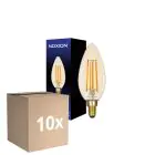 Flerpack 10x Noxion Lucent LED E14 Kronljus Filament Ambar B35 4.5W 400lm - 822 Extra Varm Vit | Dimbar - Ersättare 35W