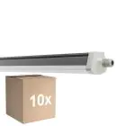 Flerpack 10x Ledvance Vattentät Allmänbruksarmatur Fukttät FLEX Kabelgenomföring 34W 5600lm - 840 Kallvit | 120cm - Ersättare 2x36W