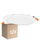 Flerpack 12x Osram LED Downlight Recess Slim Vit 22W 2000lm 110D - 830 Varm Vit | Utskärning   200mm - IP20