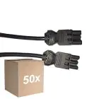 Flerpack 50x Noxion GST - Kompatibel Förlängningskabel Svart - Manlig + Kvinnlig - 3m - 3 pole 1,5mm2