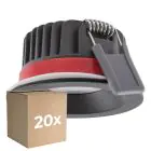 Flerpack 20x Ledvance LED Spot Fire Rated Aluminium Svart 8W 680lm 36D - 930 Varm Vit | Utskärning   68mm - IP65 - Bästa färgåtergivning - Dimbar