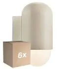 Flerpack 6x Nordlux Heka Vägglampa Aluminium Sanded |IP54 - Passande för E27