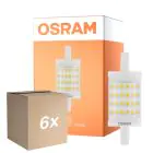 Flerpack 6x Osram LED R7s 78mm Klar 9.5W 1055lm - 827 Extra Varm Vit | Dimbar - Ersättare 75W