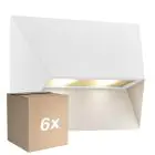 Flerpack 6x Nordlux Pontio 27 Vägglampa Aluminium Vit | Passande för 2x GU10