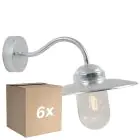 Flerpack 6x Nordlux Luxembourg Vägglampa Stål och Glas Grå - Kustområde | IP54 - Passande för E27