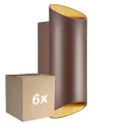 Flerpack 6x Nordlux Nico Vägglampa Aluminium Rostig Up & Down | IP54 - Passande för 2x GU10