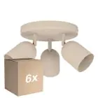 Flerpack 6x Eglo Tak Spot Tilston Stål Sandig | Passande för 3x E14