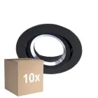 Flerpack 10x Noxion Infälld Spot Drome MR16 Lutningsbar Svart | Utskärning   69mm - GU10 Sockel