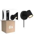 Flerpack 6x D'Lite Vägglampa Trop Sandig Svart | Passande För 1x GU10