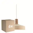 Flerpack 6x Nordlux Elvas Marble Pendellampa Metall Beige | Passande för 1x E27