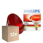 Flerpack 12x Philips PAR38 IR 175W E27 230V Röd