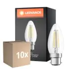 Flerpack 10x Ledvance Classic Performance LED Lampa B22d Kronljus Filament Klar 4W 470lm - 827 Extra Varm Vit | Ersättare 40W