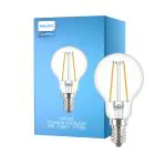 Philips Corepro LED Lustre E14 boll Filament Klar 2W 250lm - 827 Extra Varm Vit | Ersättare 25W