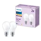 Flerpack 2x Philips Lampa LED E27 Päron Matt 7W 806lm - 827 Extra Varm Vit