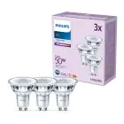 Flerpack 3x Philips LED Spot GU10 PAR16 5W 390lm 36D - 840 Kallvit