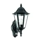 Eglo Vägglampa Navedo Aluminium Svart | IP44 - Passande för 1x E27 - Rörelsesensor