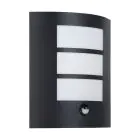 Eglo Vägglampa City Stål Svart | IP44 - Passande för 1x E27 - Rörelsesensor
