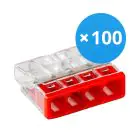 Flerpack 100x Wago 2273-204 Kopplingsklämma Anslutningsstycke | 4 Tråd Anslutning