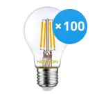 Flerpack 100x Noxion Lucent LED E27 Päron Filament Klar 4.5W 470lm - 822-827 Dim To Warm | Dimbar - Ersättare 40W