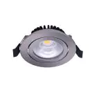 Noxion LED Lutningsbar Slim Spot Silver Runda 6W 550lm 60D - 927 Extra Varm Vit | 85mm - IP54 - Dimbar - Bästa Färgåtergivning